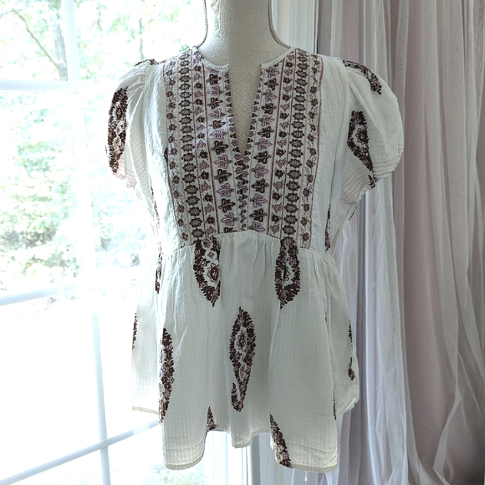 Knox Rose Boho Cotton Shirt Size Medium